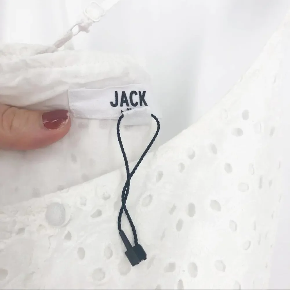 JACK by BBDakota White Eyelet Ruffle Mini Dress S - Picture 7 of 9
